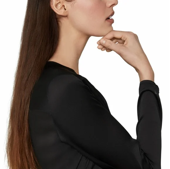 BCBGMAXAZRIA Satin Surplice Dress - Picture 3 of 4